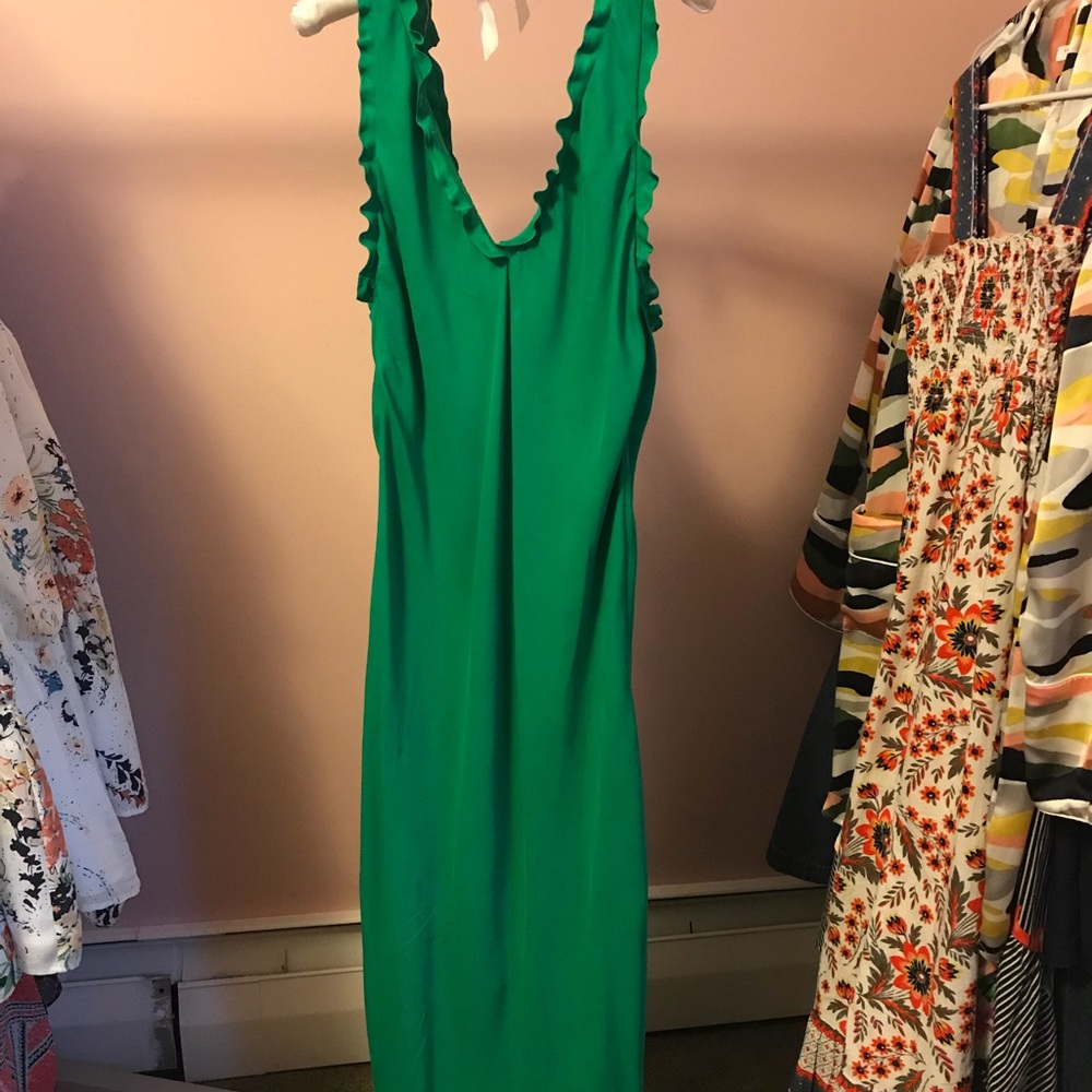 Tibi Green Ruffle Bias Dress - SOLD OUT!